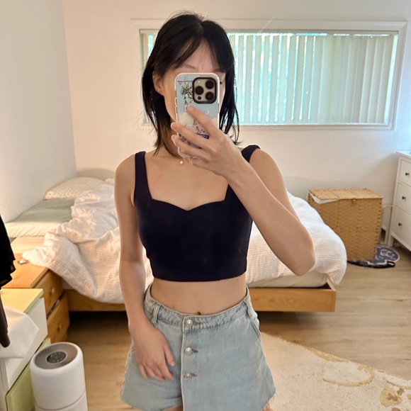 Elegant Navy Women's Crop Top - Picture 1 of 4